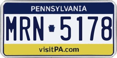 PA license plate MRN5178