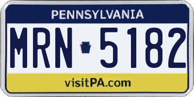 PA license plate MRN5182