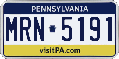 PA license plate MRN5191