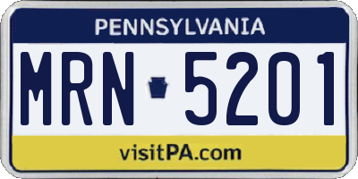 PA license plate MRN5201