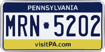 PA license plate MRN5202