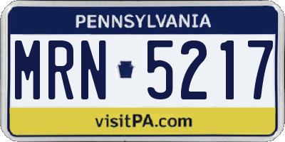 PA license plate MRN5217