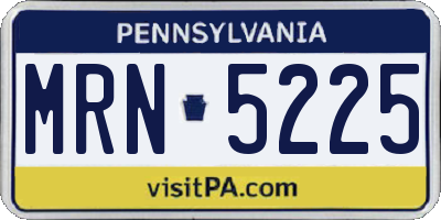 PA license plate MRN5225