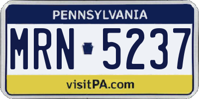 PA license plate MRN5237