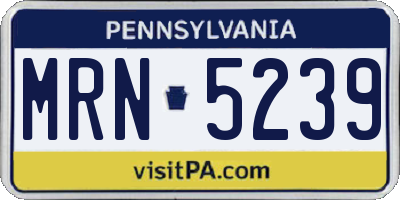 PA license plate MRN5239