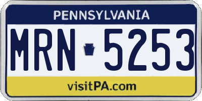 PA license plate MRN5253