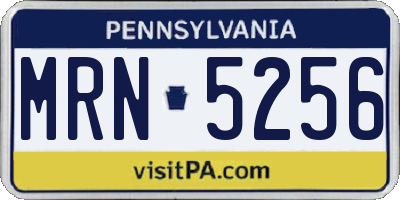 PA license plate MRN5256