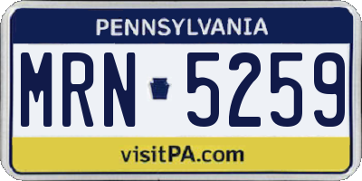 PA license plate MRN5259