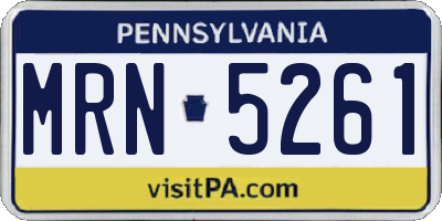 PA license plate MRN5261