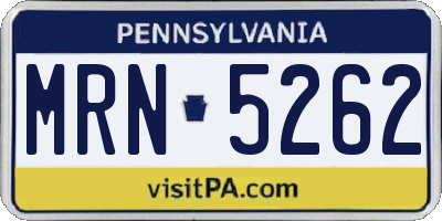 PA license plate MRN5262