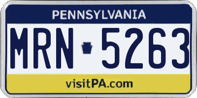 PA license plate MRN5263