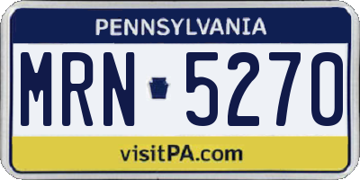PA license plate MRN5270