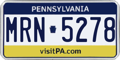 PA license plate MRN5278