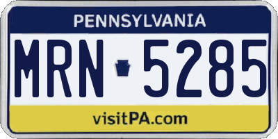 PA license plate MRN5285