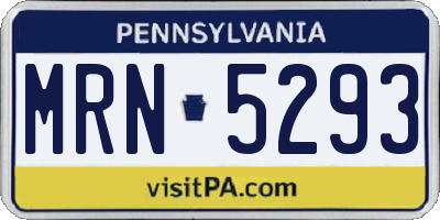 PA license plate MRN5293