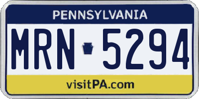 PA license plate MRN5294