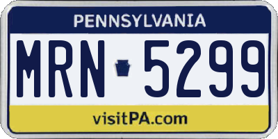 PA license plate MRN5299