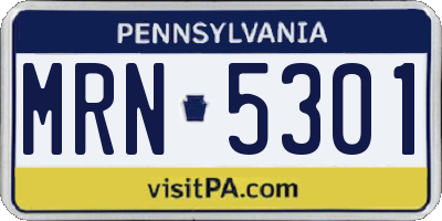 PA license plate MRN5301