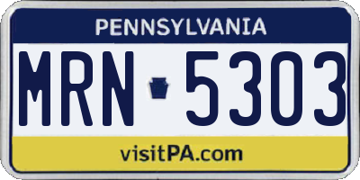 PA license plate MRN5303