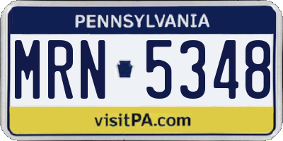 PA license plate MRN5348