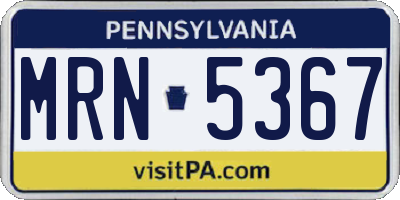 PA license plate MRN5367