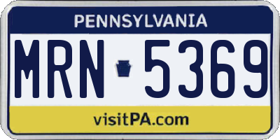 PA license plate MRN5369