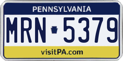 PA license plate MRN5379