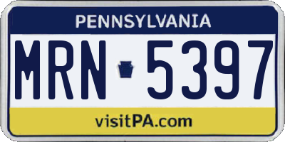 PA license plate MRN5397