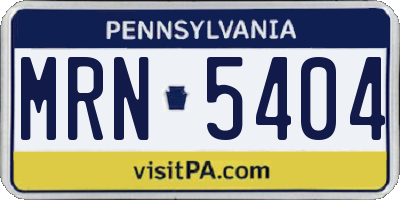 PA license plate MRN5404