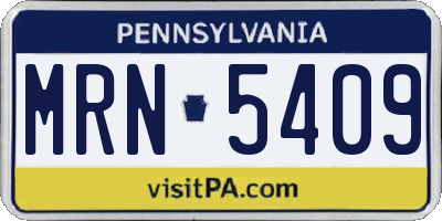 PA license plate MRN5409