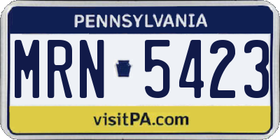 PA license plate MRN5423