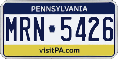 PA license plate MRN5426