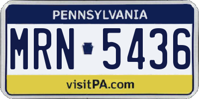 PA license plate MRN5436