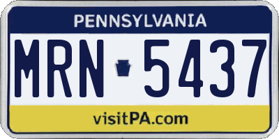 PA license plate MRN5437