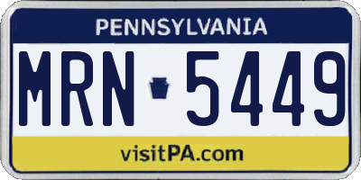 PA license plate MRN5449