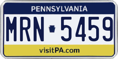 PA license plate MRN5459