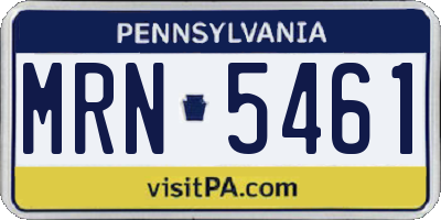 PA license plate MRN5461