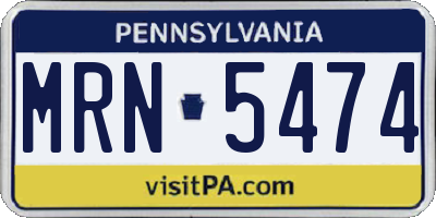 PA license plate MRN5474