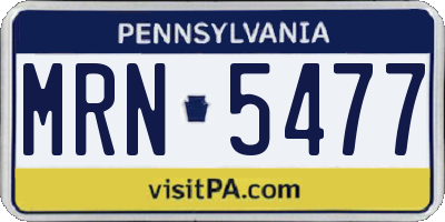 PA license plate MRN5477