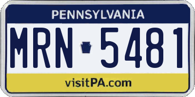 PA license plate MRN5481