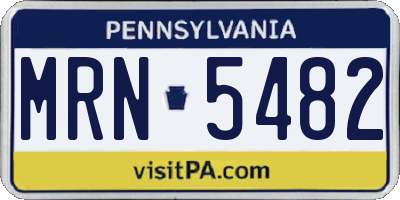 PA license plate MRN5482