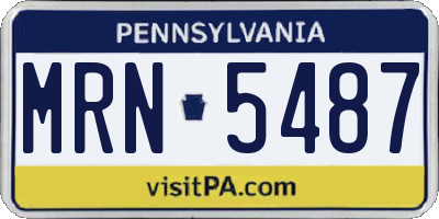PA license plate MRN5487