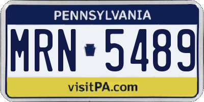 PA license plate MRN5489