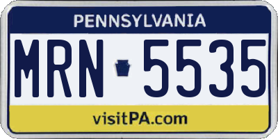 PA license plate MRN5535