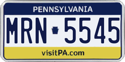 PA license plate MRN5545