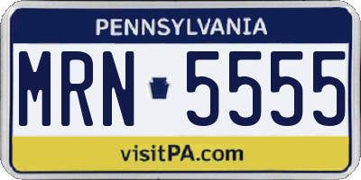 PA license plate MRN5555