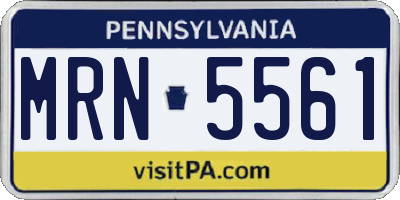 PA license plate MRN5561