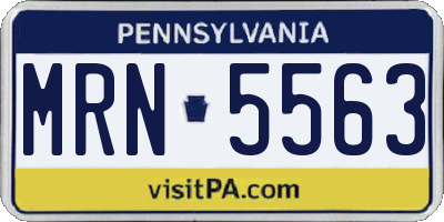 PA license plate MRN5563
