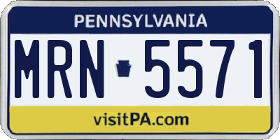 PA license plate MRN5571