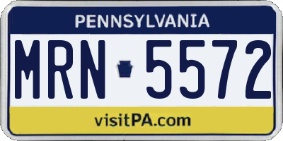 PA license plate MRN5572